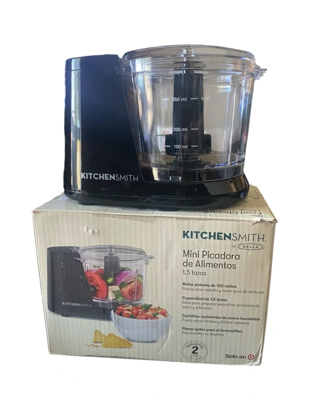 NWT-KITCHEN SMITH-Black Mini Food Chopper